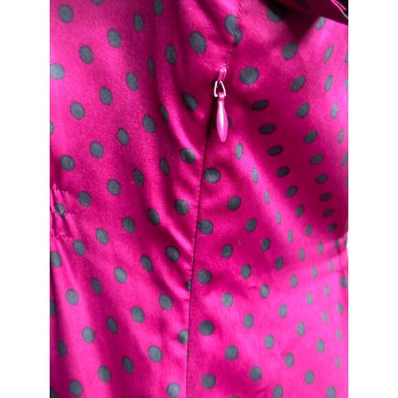 Banana Republic fuchsia gray polka dots short sleeves blouse size 4 - Picture 7 of 12